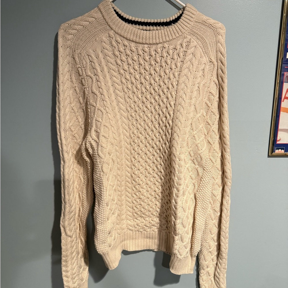Vineyard Vines Men's Cable Knit Crewneck Sweater - Cream